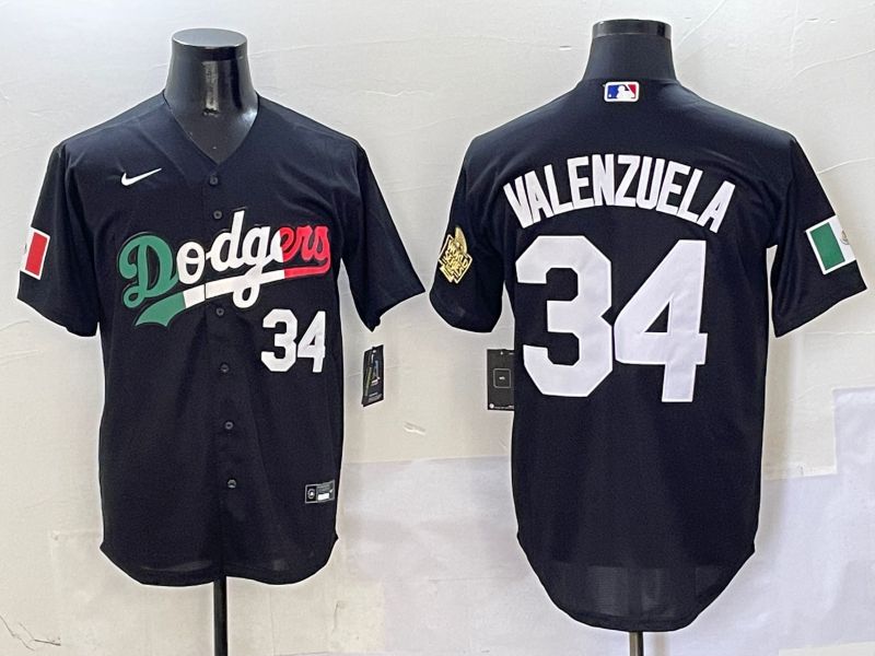 Men Los Angeles Dodgers #34 Valenzuela Black Mexico Game Nike 2025 MLB Jersey style 4->los angeles dodgers->MLB Jersey